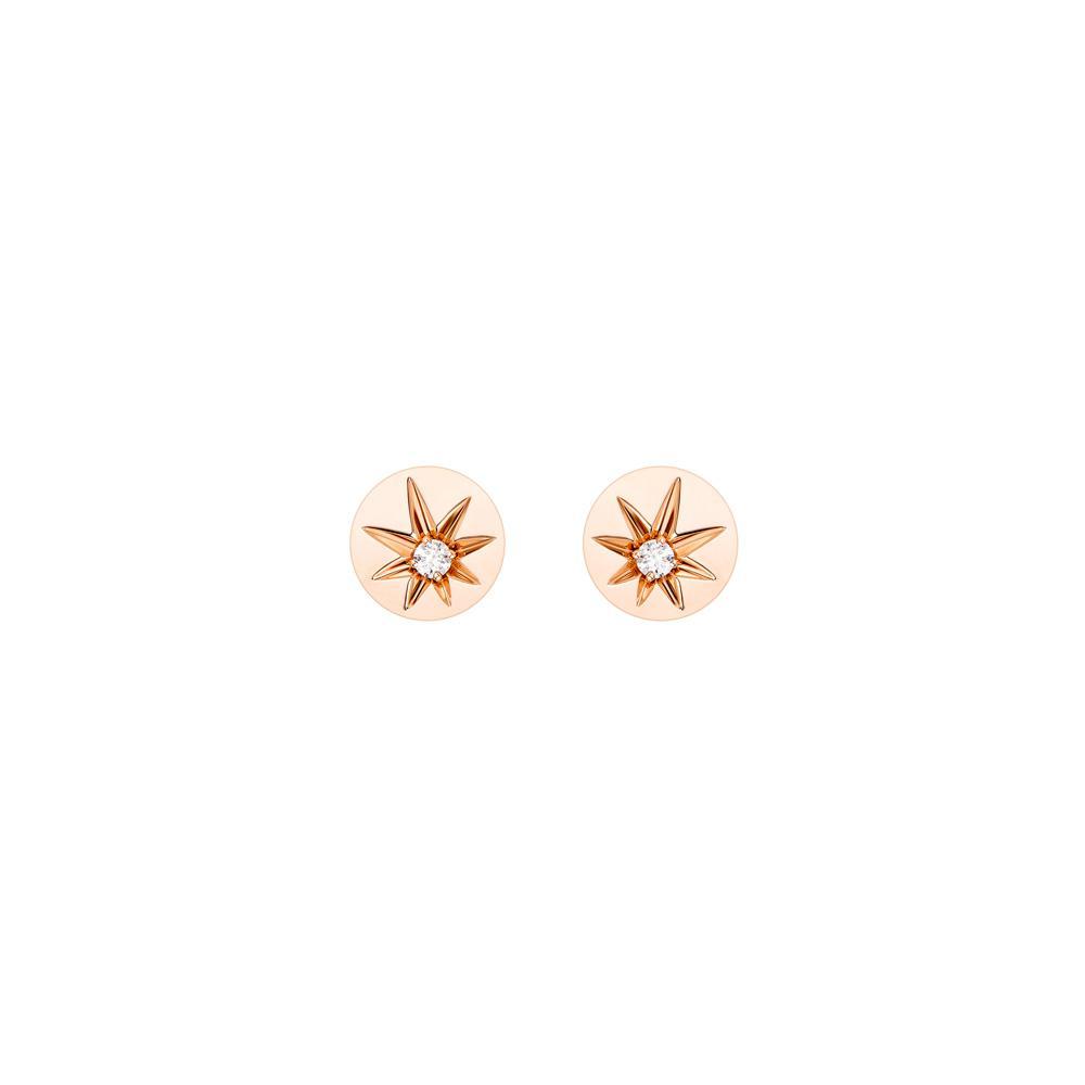 Daw Rose Gold Earring Studs with Diamonds - Samra Jewellery - Diamond Jewellery - DAW