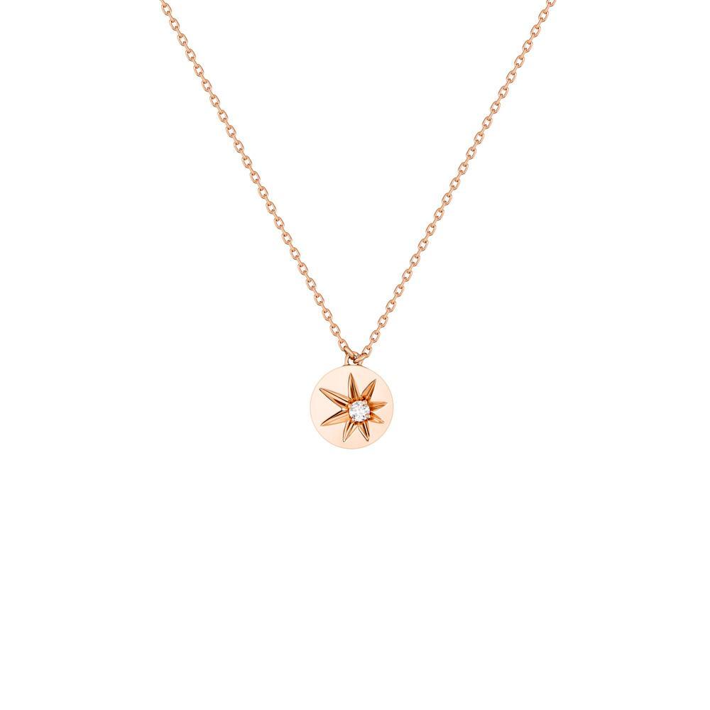 Daw Single Rose Gold Necklace with Diamond - Samra Jewellery - Diamond Jewellery - DAW