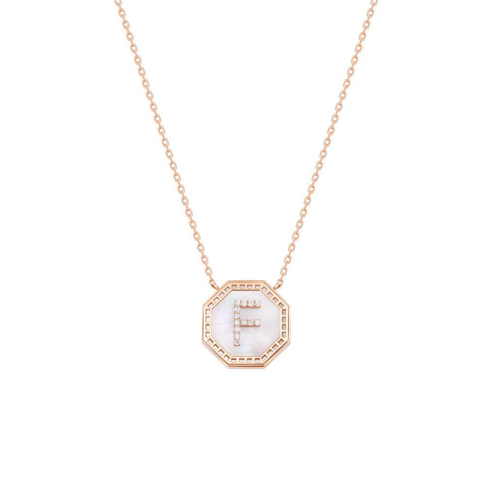 Harf Turath Letter F Necklace - Samra Jewellery - Diamond Jewellery - TURATH