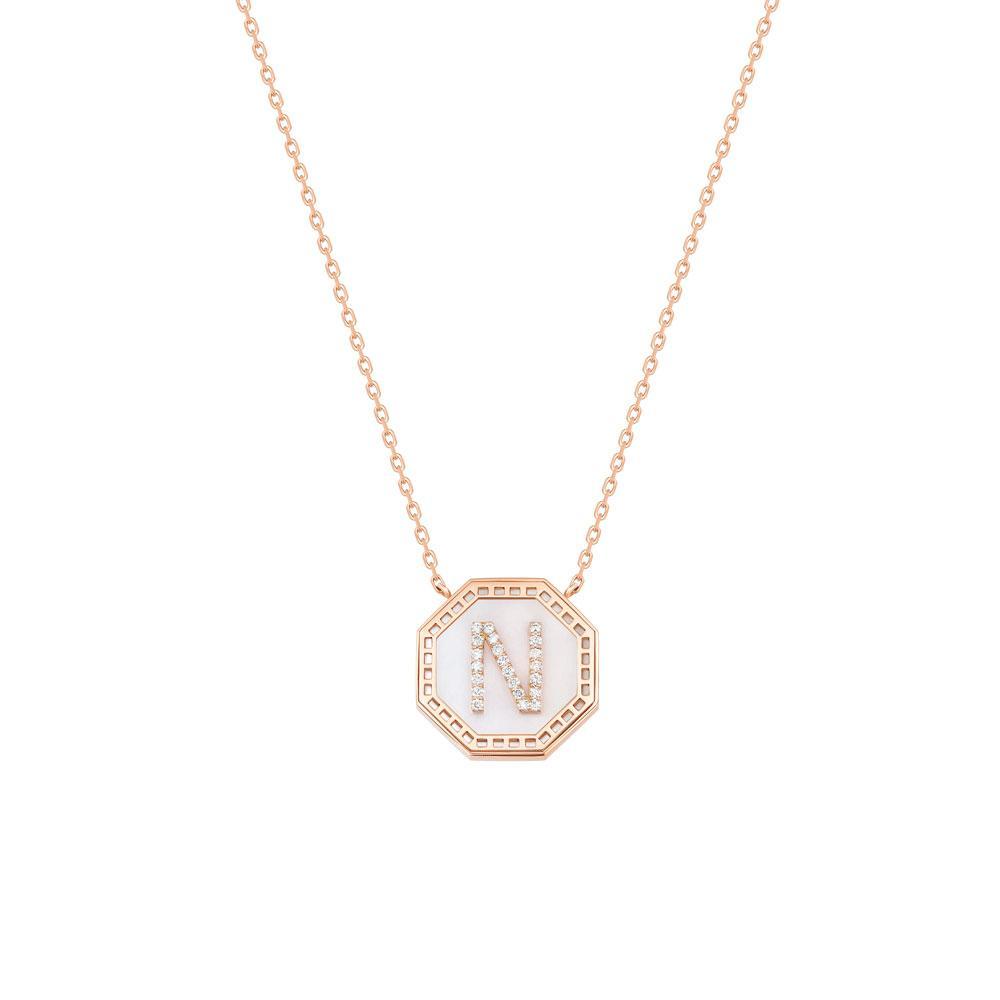 Harf Turath Letter N Necklace - Samra Jewellery - Diamond Jewellery - TURATH