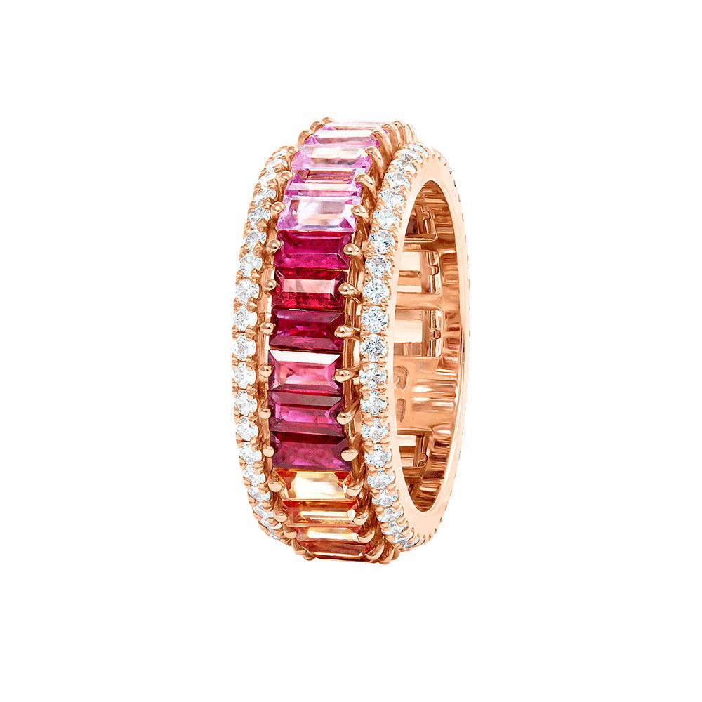 Kanz Rose Gold Colored Sapphire Rotating Ring - Samra Jewellery - Diamond Jewellery - KANZ