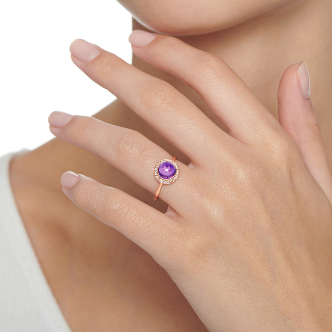 Oval-cut Amethyst Engagement Ring 14K Rose Gold | Kay