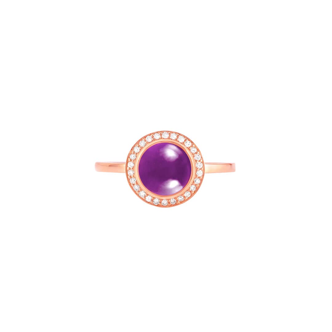 Kanz Rose Gold Diamond Amethyst Ring - Samra Jewellery - Diamond Jewellery - KANZ