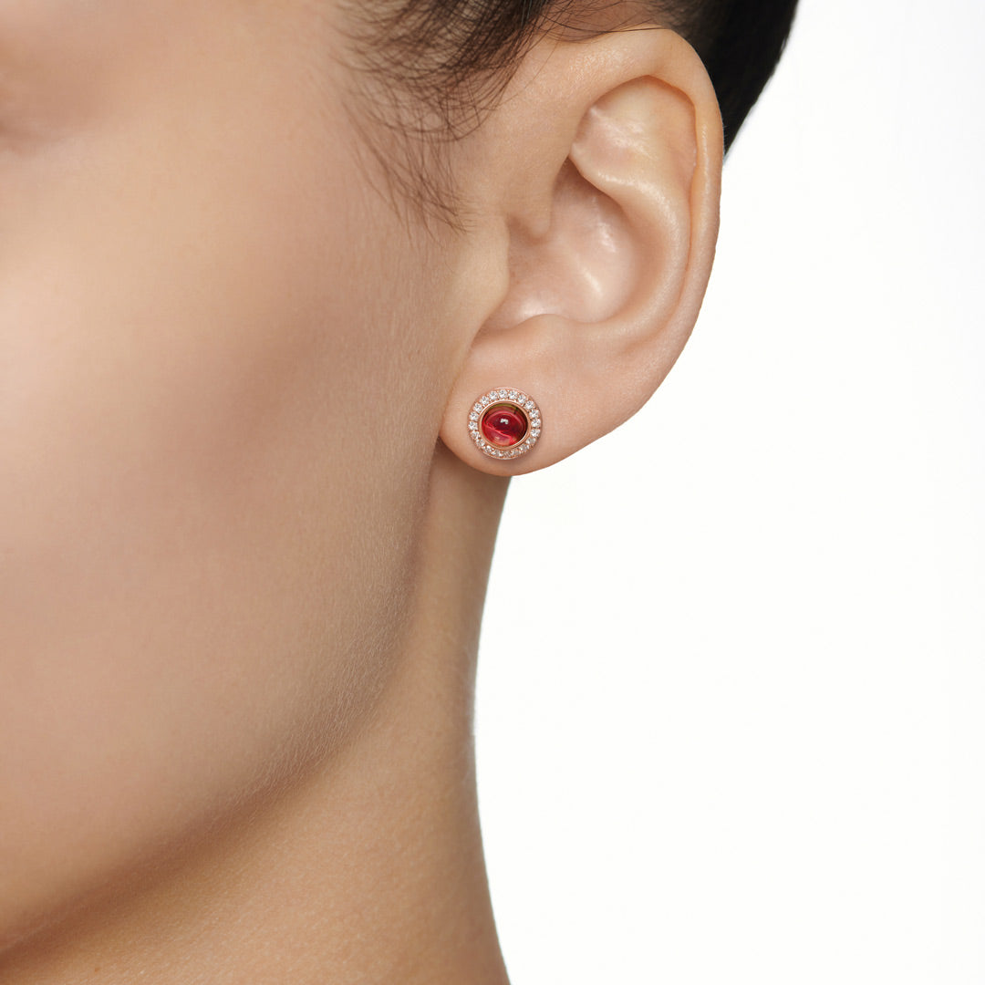 Kanz Rose Gold Diamond Rhodolite Earring - Samra Jewellery - Diamond Jewellery - KANZ