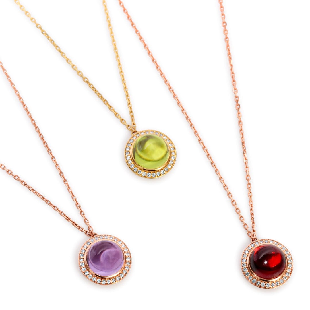 Kanz Rose Gold Diamond Rhodolite Necklace - Samra Jewellery - Diamond Jewellery - KANZ