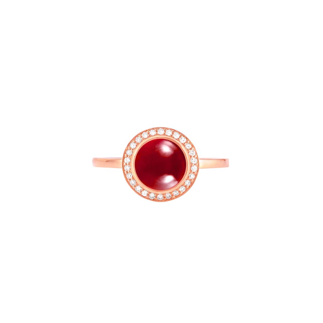 Kanz Rose Gold Diamond Rhodolite Ring - Samra Jewellery - Diamond Jewellery - KANZ