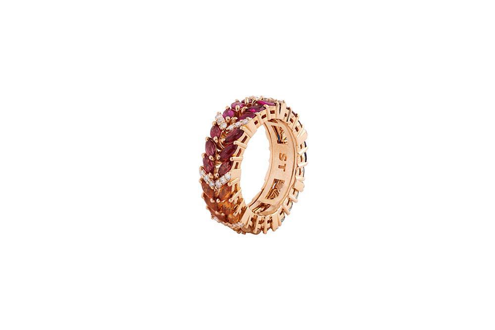 Kanz Rose Gold Marquise Colored Sapphire Ring - Samra Jewellery - Diamond Jewellery - KANZ