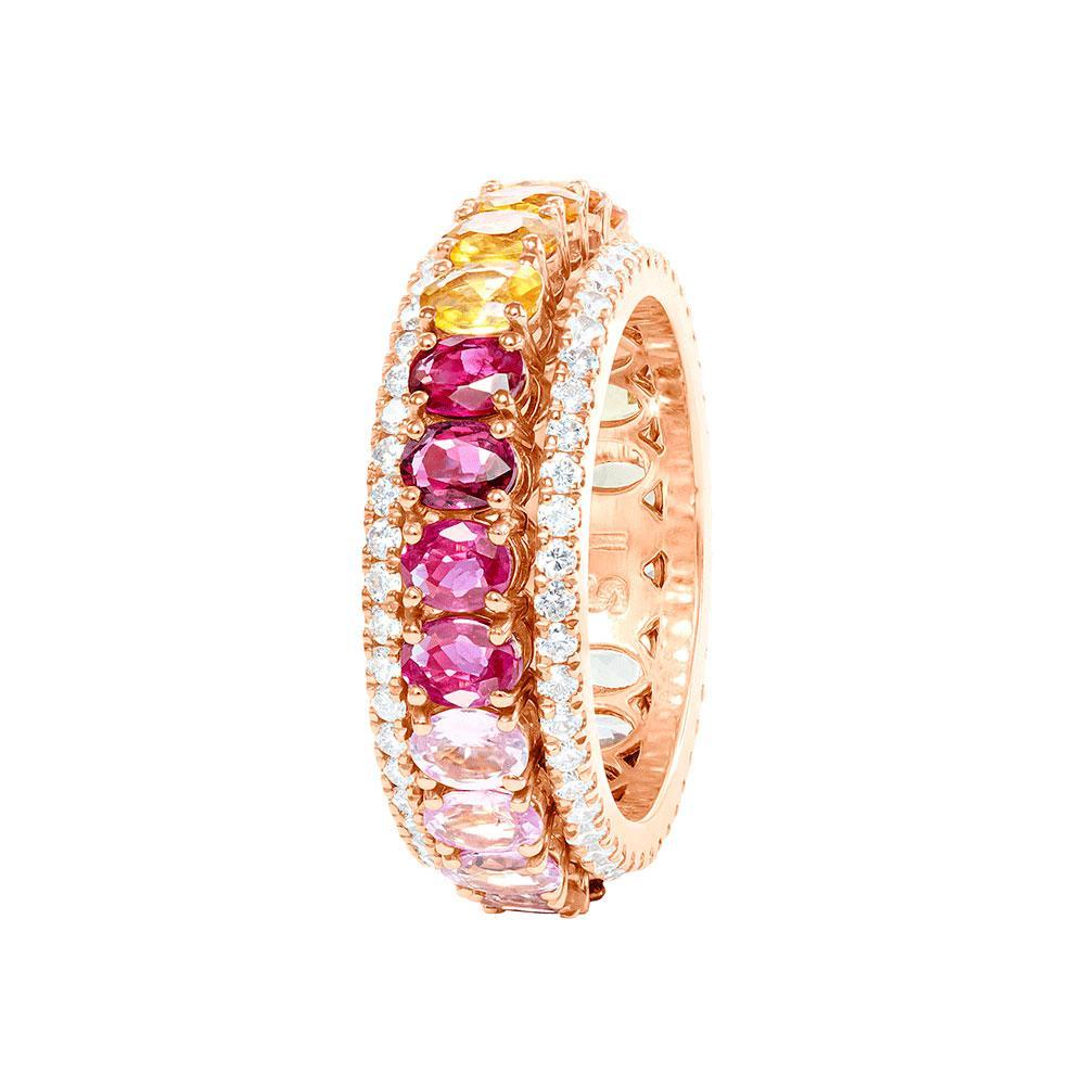 Kanz Rose Gold Oval Sapphire Rotating Ring - Samra Jewellery - Diamond Jewellery - KANZ