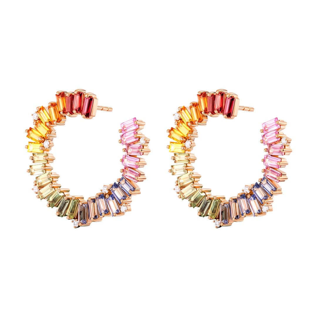 Kanz Rose Gold Sapphire Earring - Samra Jewellery - Diamond Jewellery - KANZ