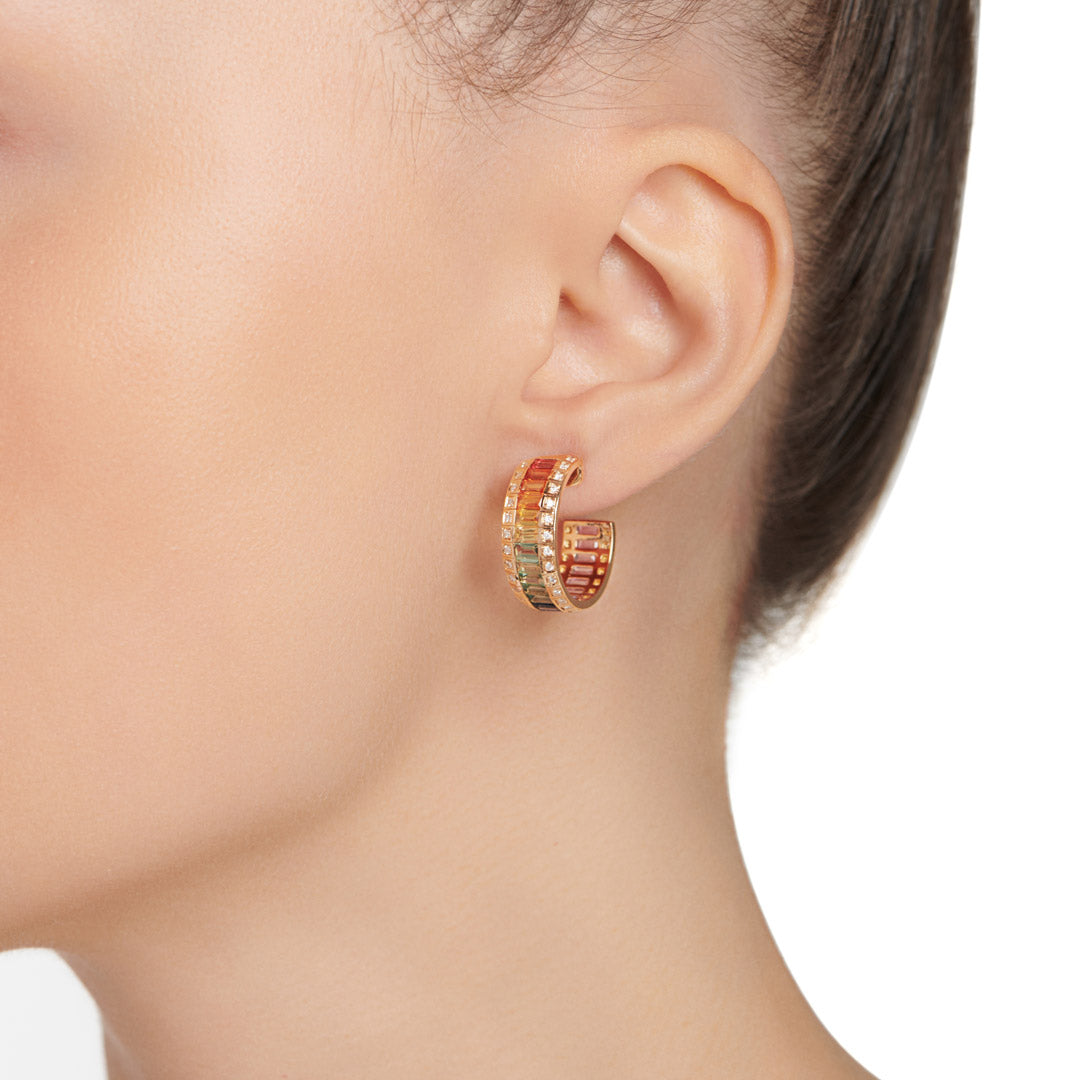 Kanz Rose Gold Sapphire Hoop Earring - Samra Jewellery - Diamond Jewellery - KANZ