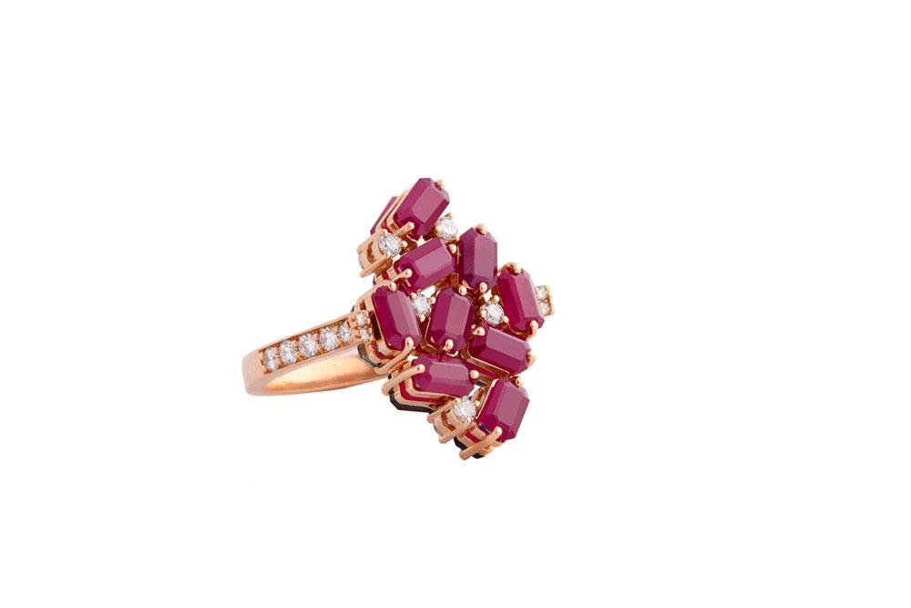 Noor Rose Gold Sapphire Ruby Reversible Ring - Samra Jewellery - Diamond Jewellery - NOOR