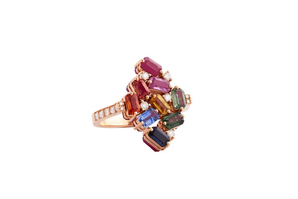 Noor Rose Gold Sapphire Ruby Reversible Ring - Samra Jewellery - Diamond Jewellery - NOOR