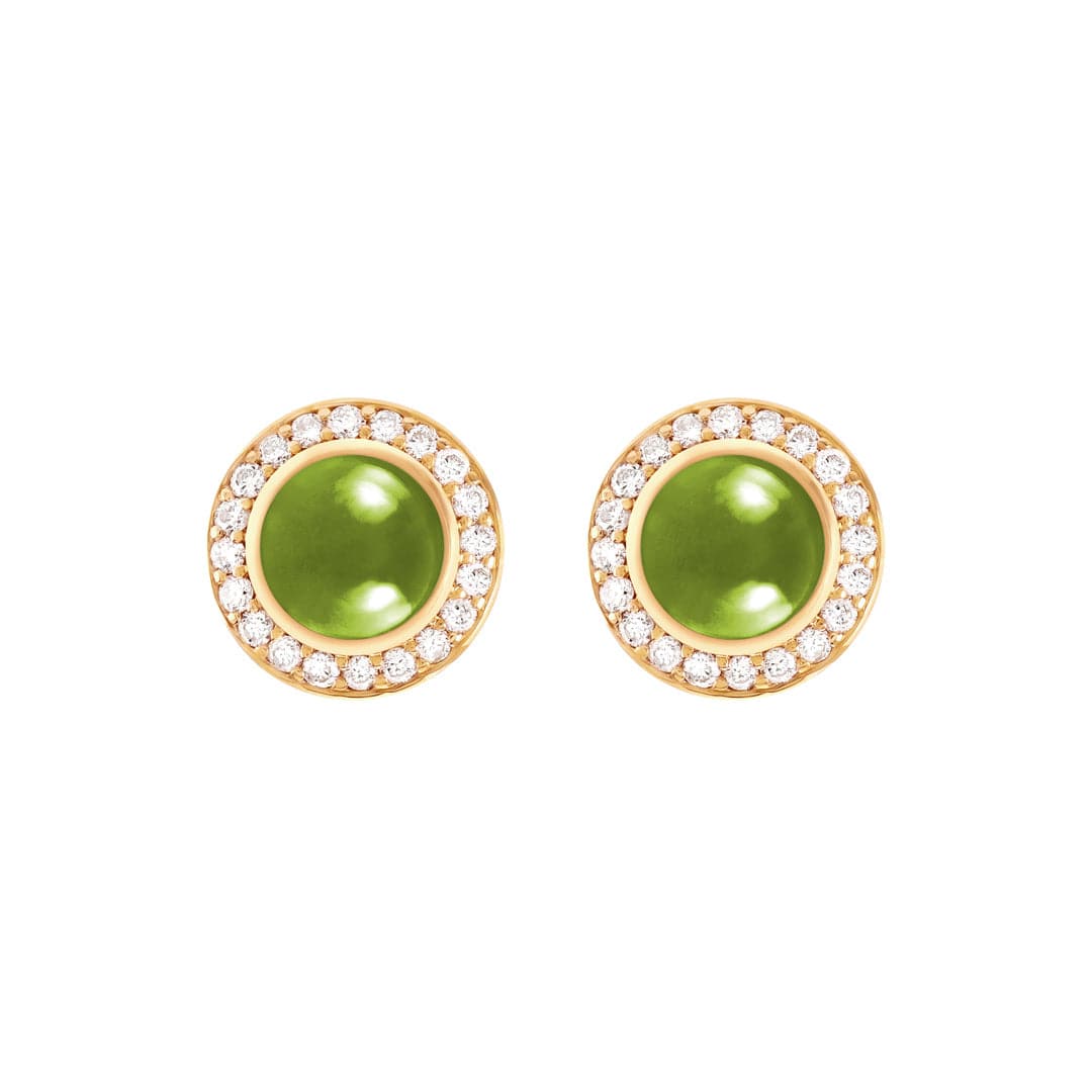 Kanz Yellow Gold Diamond Peridot Earring - Samra Jewellery - Diamond Jewellery - KANZ