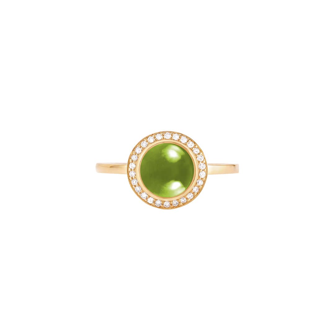Kanz Yellow Gold Diamond Peridot Ring - Samra Jewellery - Diamond Jewellery - KANZ
