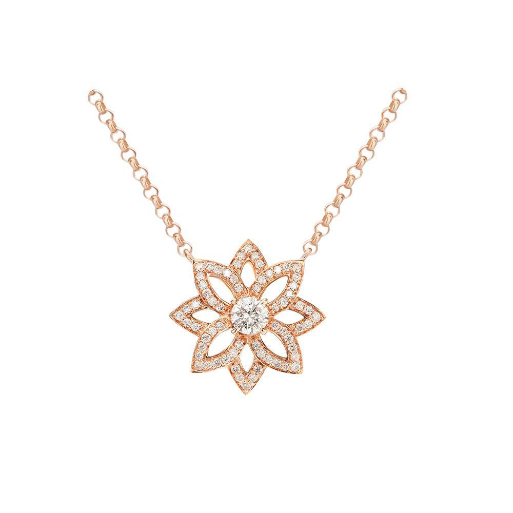 Lotus Rose Gold and Diamonds Necklace - Samra Jewellery - Diamond Jewellery - LOTUS BY SAMRA