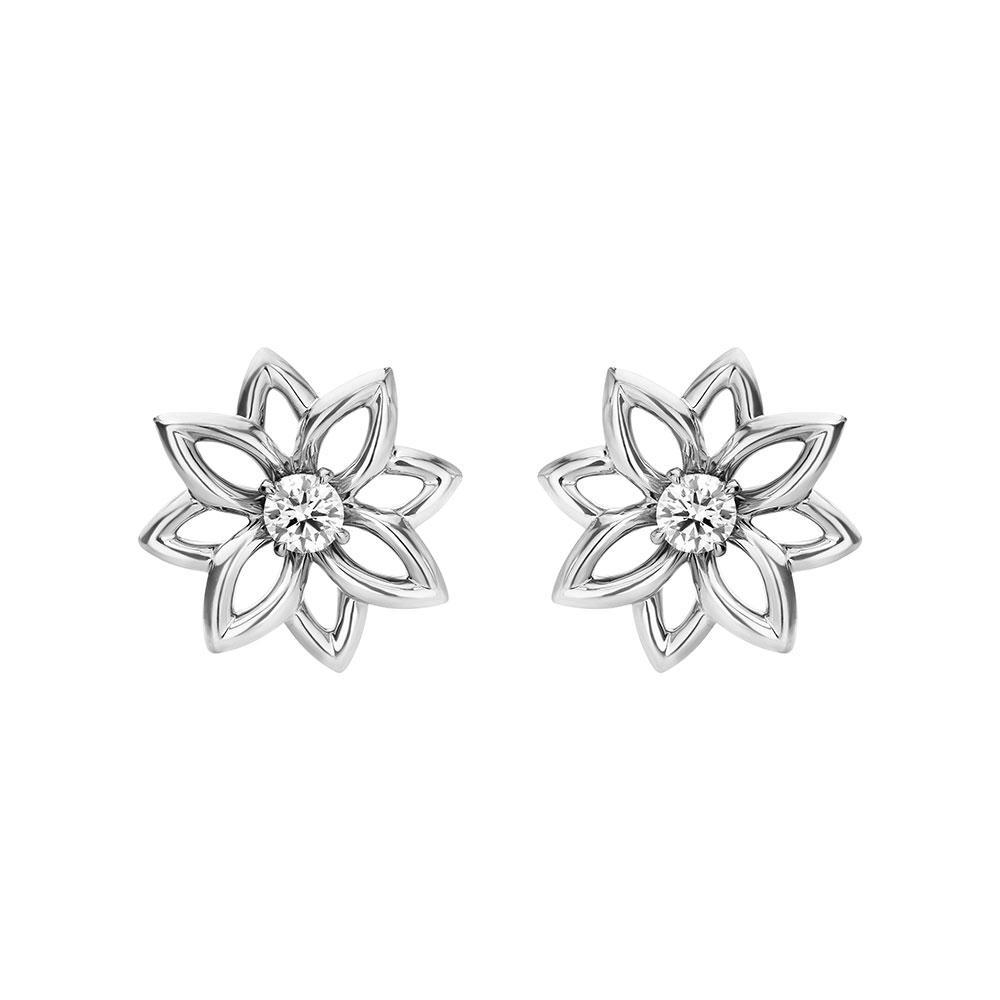 Lotus White Gold and Diamond Earrings - Samra Jewellery - Diamond Jewellery - LOTUS BY SAMRA