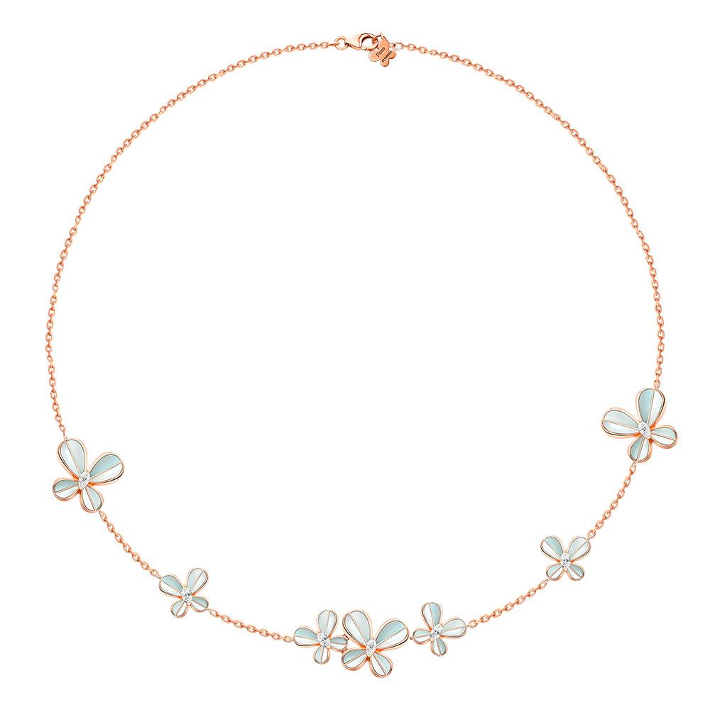 Marquise Butterfly Rose Gold Choker - Samra Jewellery - Diamond Jewellery - BUTTERFLIES