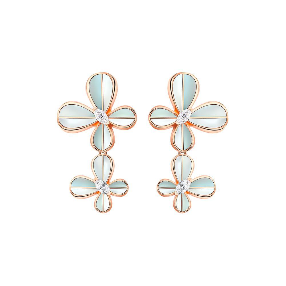 Marquise Butterfly Rose Gold Dangling Earring - Samra Jewellery - Diamond Jewellery - BUTTERFLIES