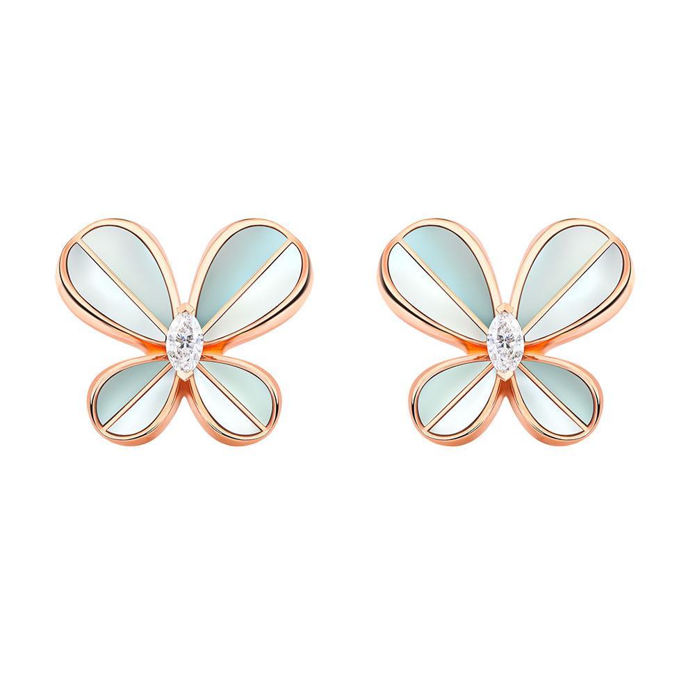 Marquise Butterfly Rose Gold Large Earring - Samra Jewellery - Diamond Jewellery - BUTTERFLIES