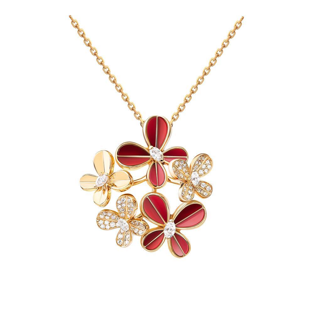 Marquise Butterfly Rose Gold Multi Necklace - Samra Jewellery - Diamond Jewellery - BUTTERFLIES