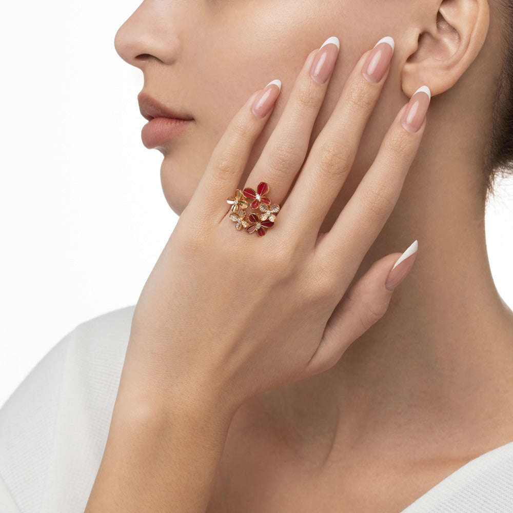 Marquise Butterfly Rose Gold Multi Ring - Samra Jewellery - Diamond Jewellery - BUTTERFLIES