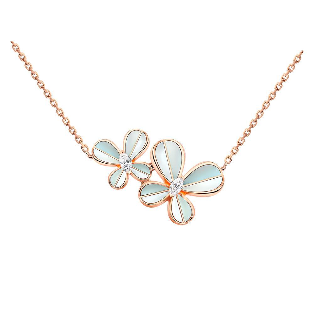 Marquise Butterfly Rose Gold Necklace - Samra Jewellery - Diamond Jewellery - BUTTERFLIES