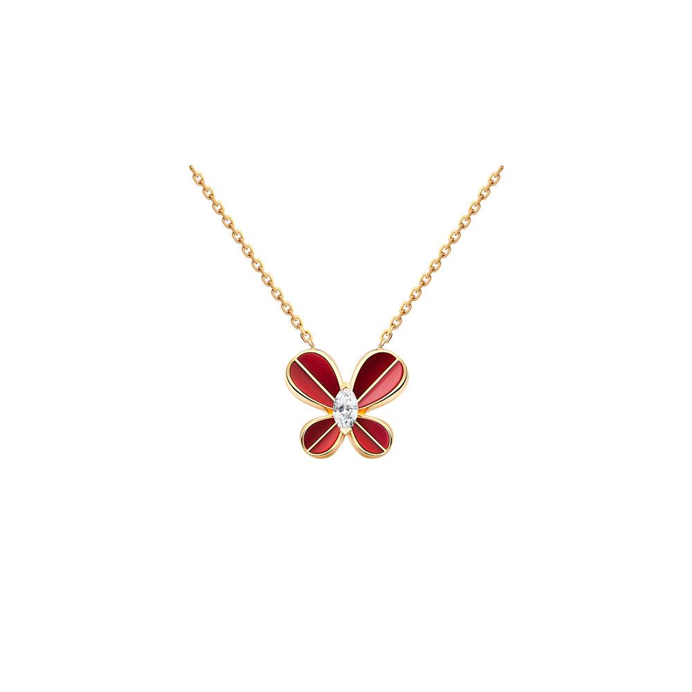 Marquise Butterfly Rose Gold Small Necklace - Samra Jewellery - Diamond Jewellery - BUTTERFLIES