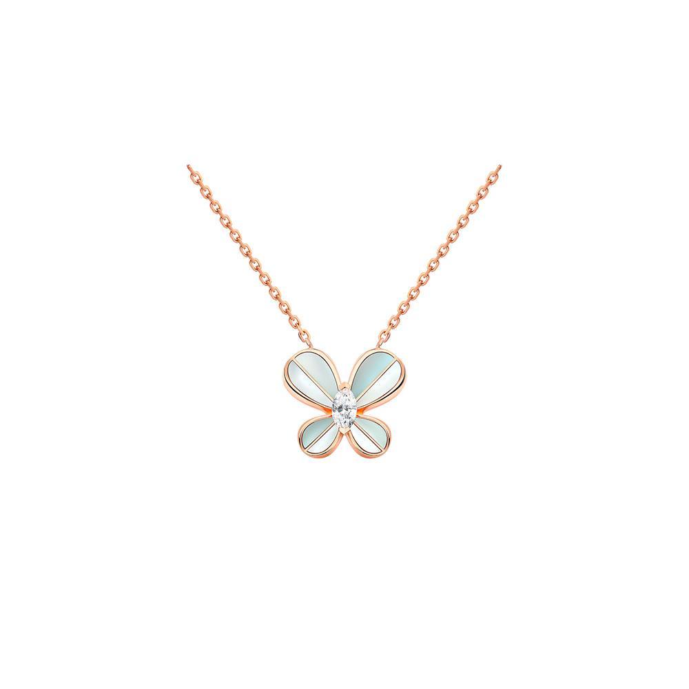 Marquise Butterfly Rose Gold Small Necklace - Samra Jewellery - Diamond Jewellery - BUTTERFLIES