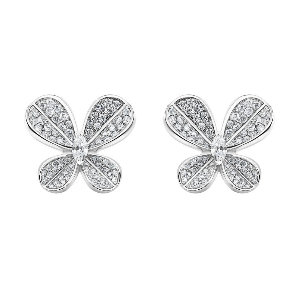 Marquise Butterfly White Gold Large Earring - Samra Jewellery - Diamond Jewellery - BUTTERFLIES