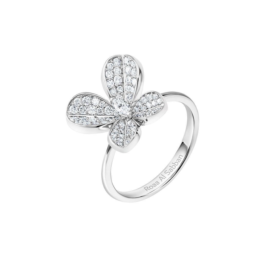Marquise Butterfly White Gold Large Ring - Samra Jewellery - Diamond Jewellery - BUTTERFLIES