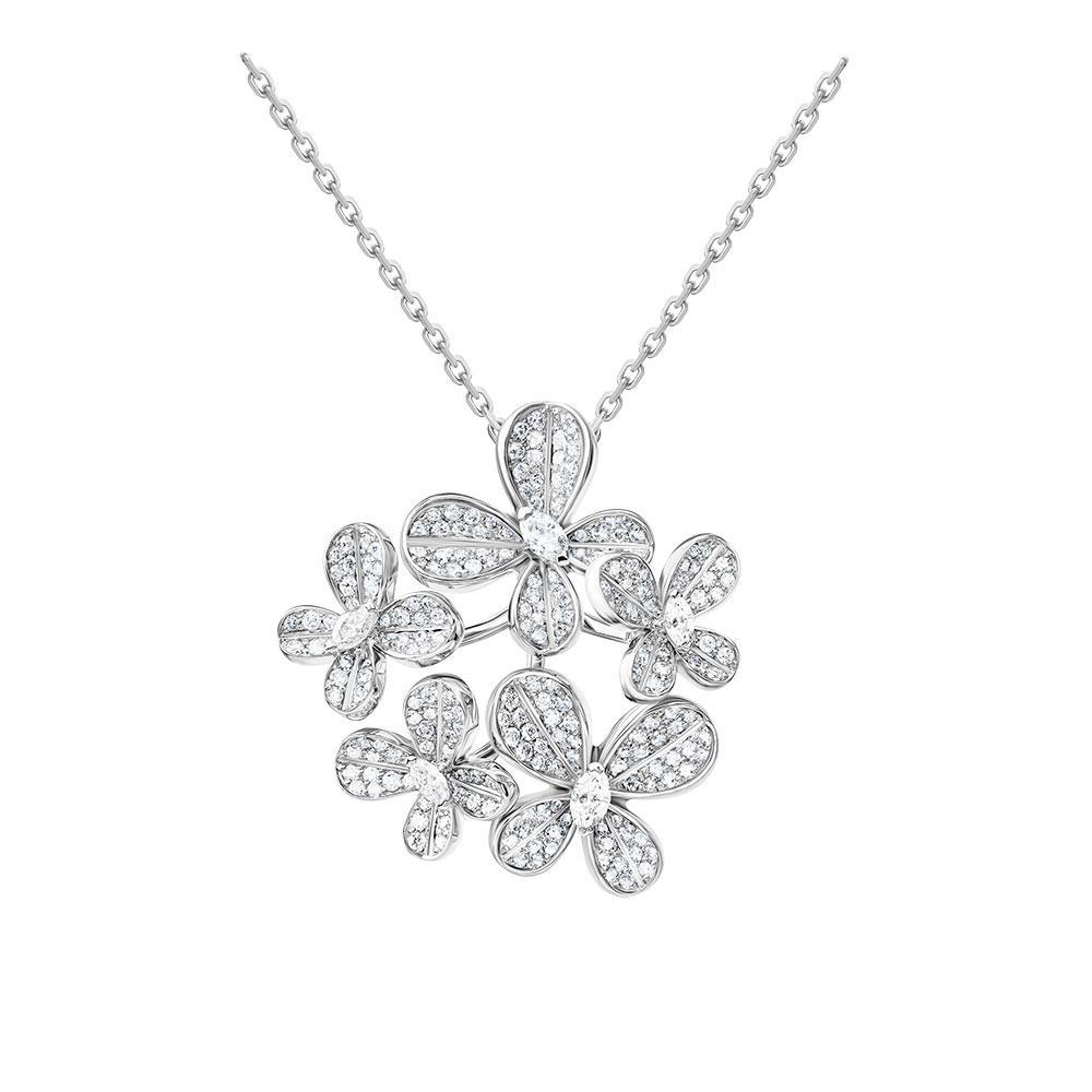 Marquise Butterfly White Gold Multi Necklace - Samra Jewellery - Diamond Jewellery - BUTTERFLIES