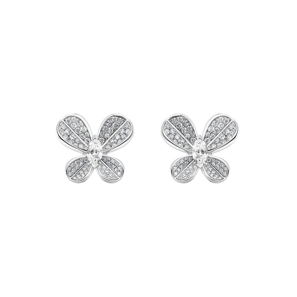 Marquise Butterfly White Gold Small Earring - Samra Jewellery - Diamond Jewellery - BUTTERFLIES