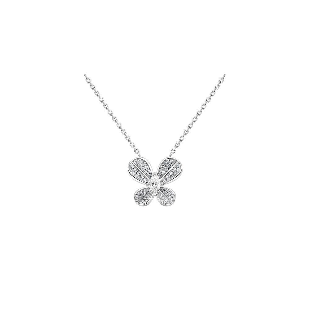Marquise Butterfly White Gold Small Necklace - Samra Jewellery - Diamond Jewellery - BUTTERFLIES