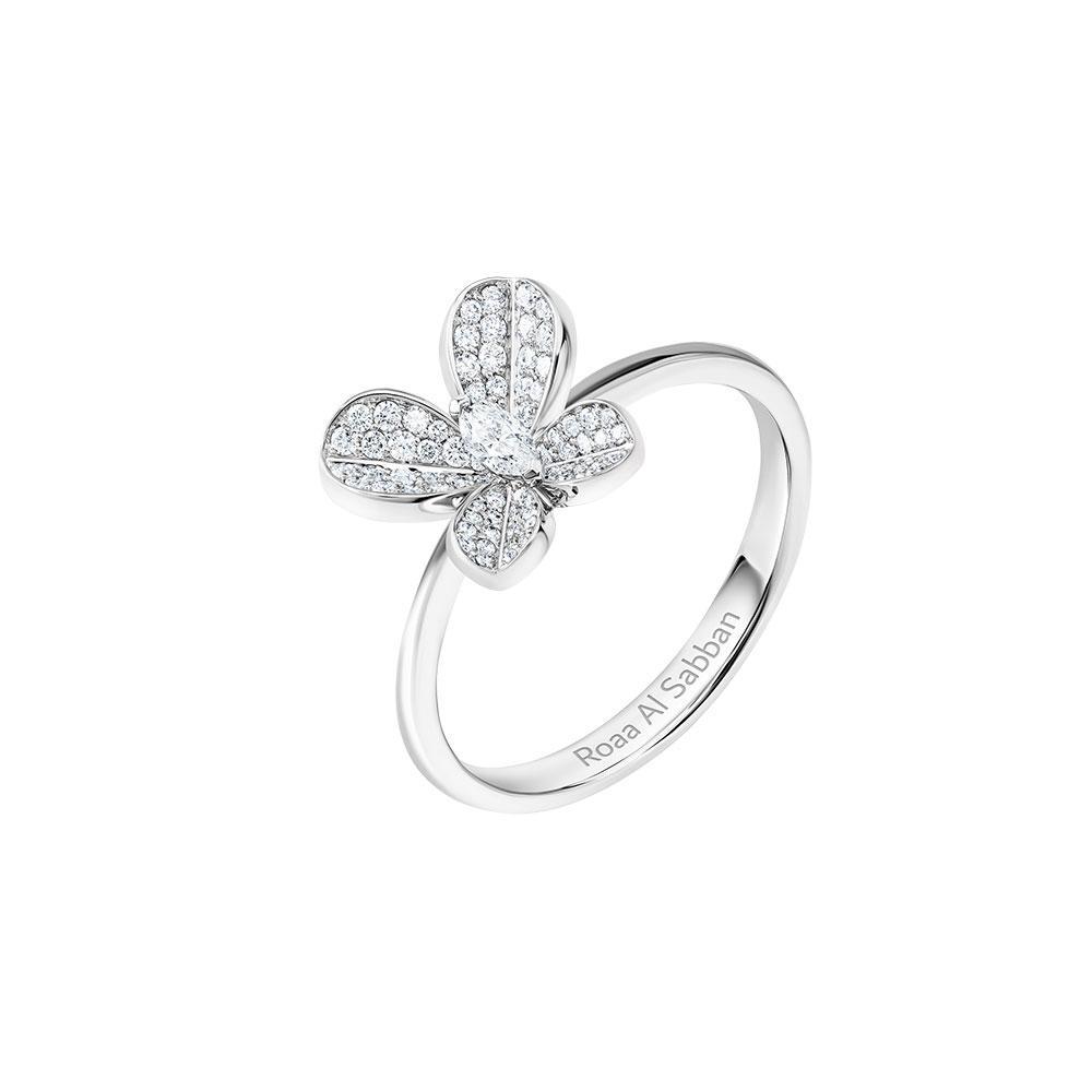 Marquise Butterfly White Gold Small Ring - Samra Jewellery - Diamond Jewellery - BUTTERFLIES