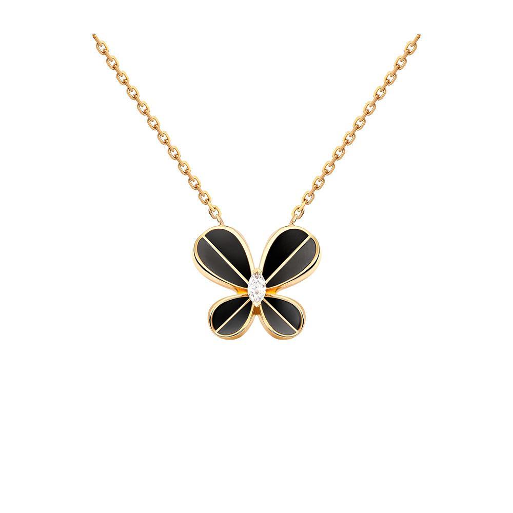 Marquise Butterfly Yellow Gold Large Necklace - Samra Jewellery - Diamond Jewellery - BUTTERFLIES