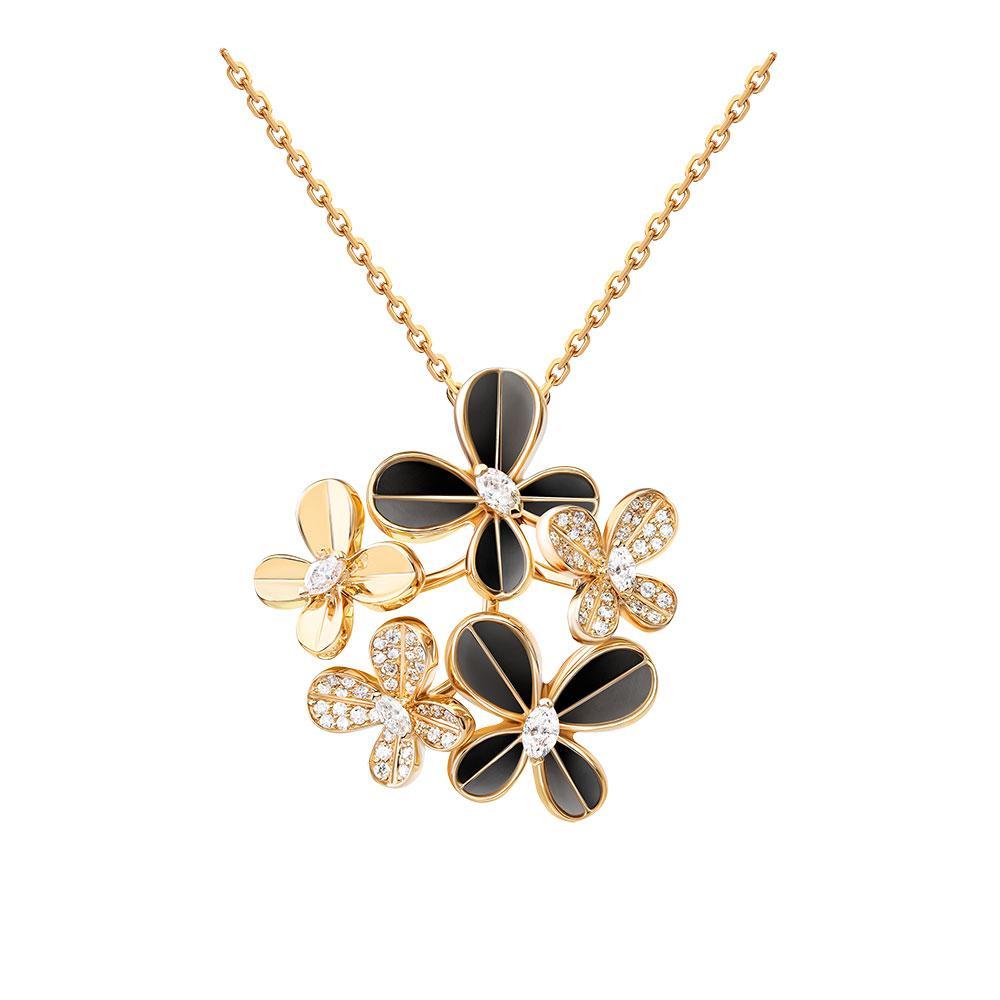 Marquise Butterfly Yellow Gold Multi Necklace - Samra Jewellery - Diamond Jewellery - BUTTERFLIES