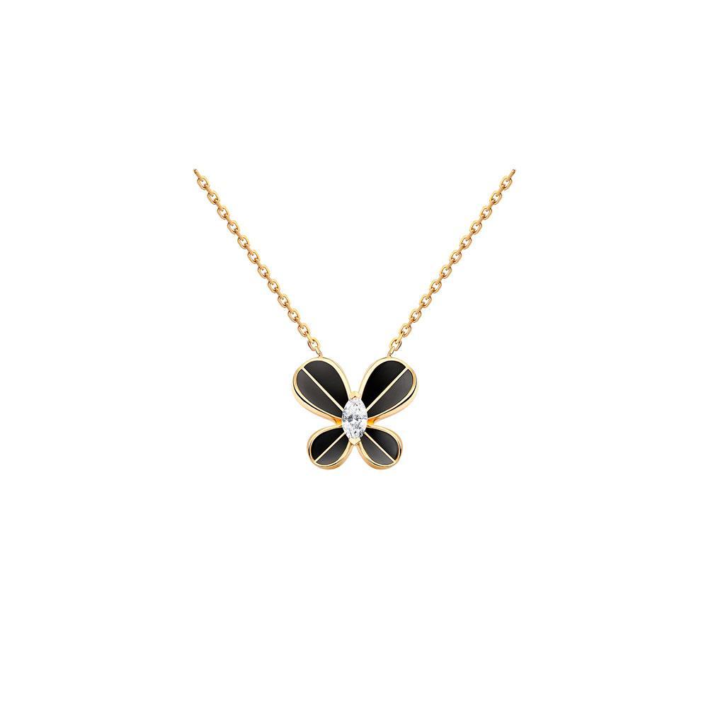 Marquise Butterfly Yellow Gold Small Necklace - Samra Jewellery - Diamond Jewellery - BUTTERFLIES