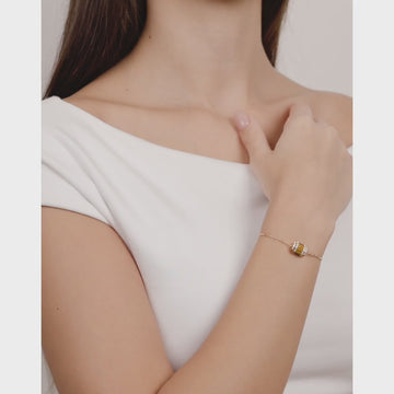 Azm Yellow Gold Tiger Eye Bracelet - Samra Jewellery - Diamond Jewellery - AZM