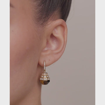 Azm Yellow Gold Tiger Eye Earring - Samra Jewellery - Diamond Jewellery - AZM