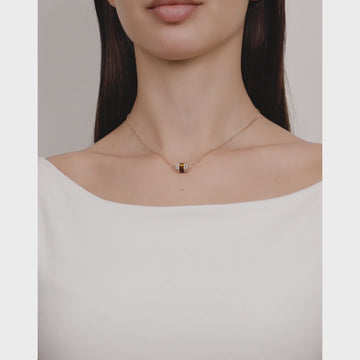 Azm Yellow Gold Tiger Eye Single Necklace - Samra Jewellery - Diamond Jewellery - AZM