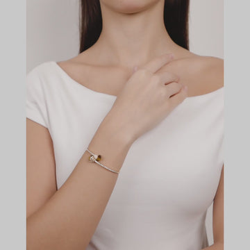 Azm Yellow Gold Tiger Eye Bangle - Samra Jewellery - Diamond Jewellery - AZM