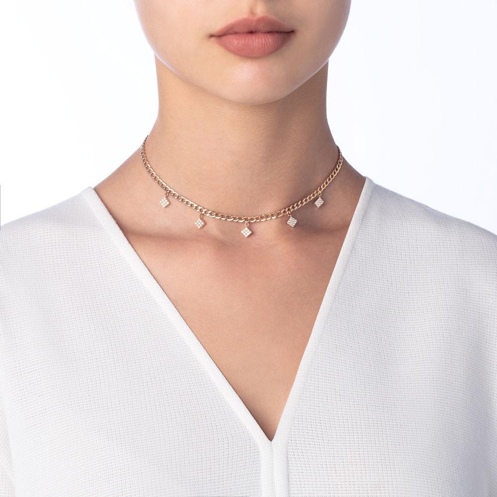Quwa Dangling Five Square Necklace - Samra Jewellery - Diamond Jewellery - QUWA