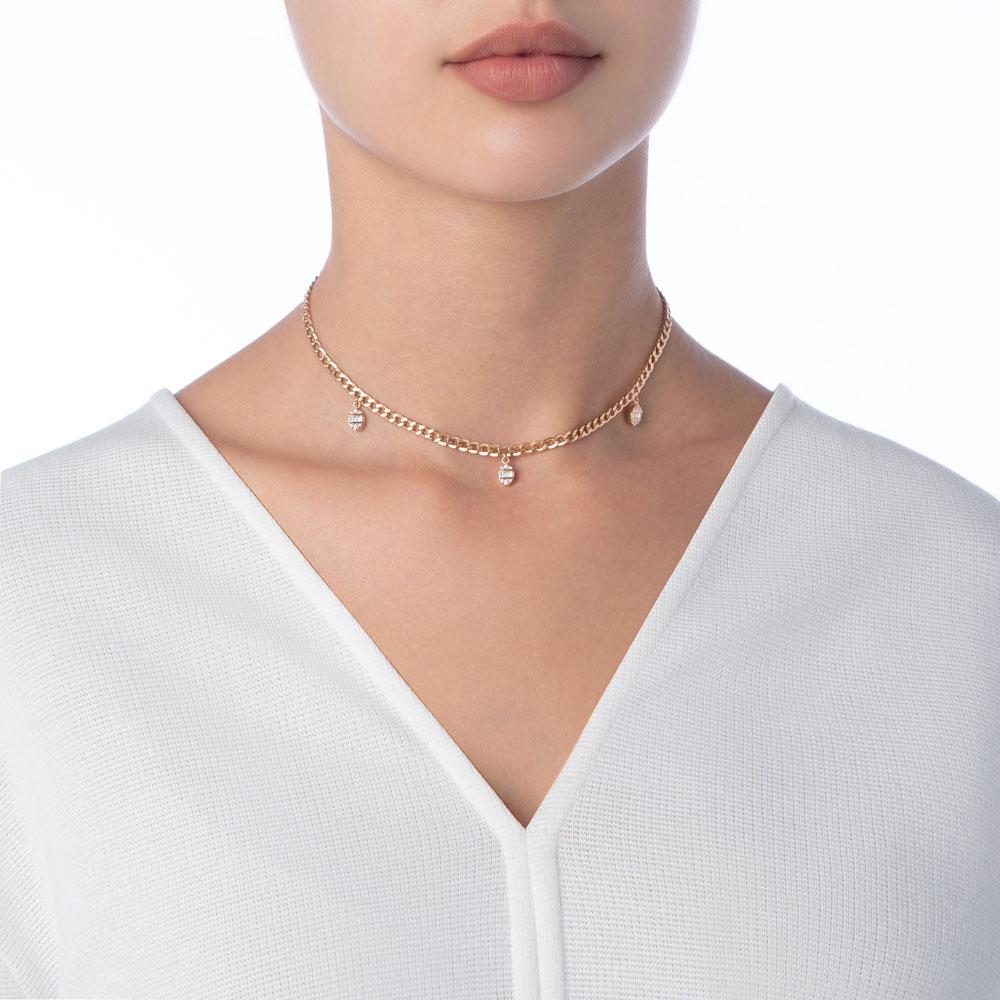 Quwa Dangling Three Oval Necklace - Samra Jewellery - Diamond Jewellery - QUWA