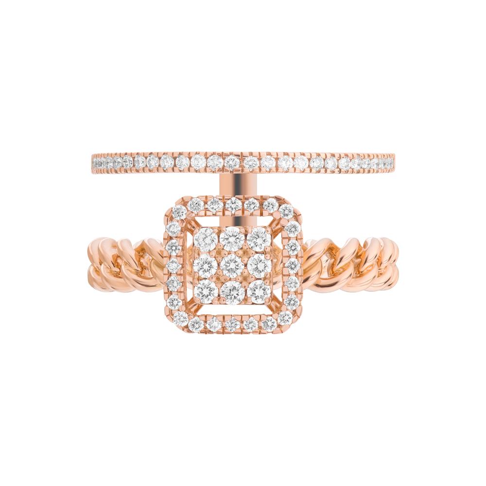 Quwa Square Double Ring - Samra Jewellery - Diamond Jewellery - QUWA