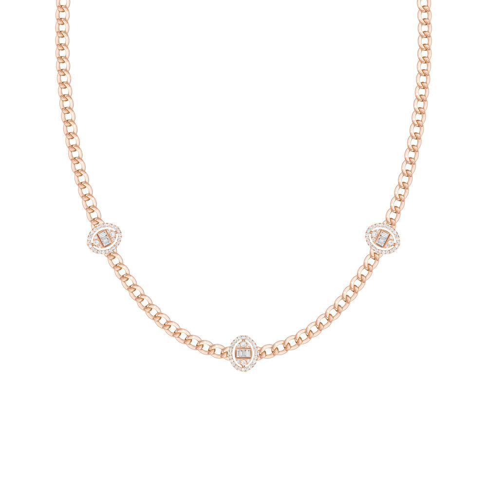 Quwa Three Oval Necklace - Samra Jewellery - Diamond Jewellery - QUWA
