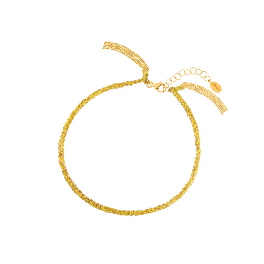 Sukar Anklet Yellow Gold Yellow Fine Silk - Samra Jewellery - Diamond Jewellery - SUKAR