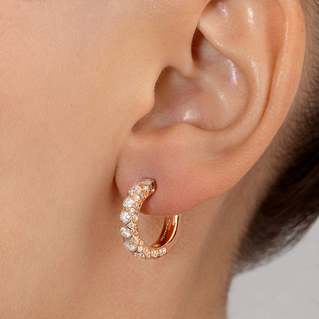 Thalj Rose Gold Diamond Hoop Earring - Samra Jewellery - Diamond Jewellery - THALJ