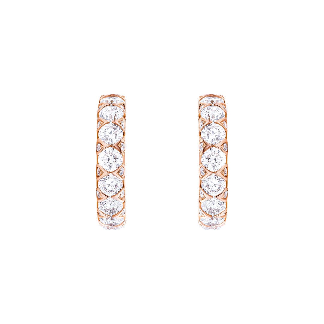 Thalj Rose Gold Diamond Hoop Earring - Samra Jewellery - Diamond Jewellery - THALJ