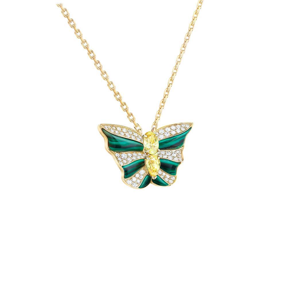 Tropical Butterfly Small Necklace - Samra Jewellery - Diamond Jewellery - BUTTERFLIES
