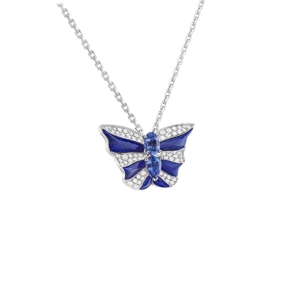 Tropical Butterfly Small Necklace - Samra Jewellery - Diamond Jewellery - BUTTERFLIES